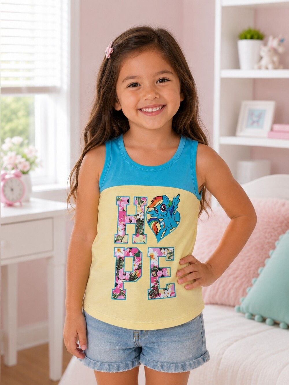 My Little Pony Rainbow Dash Hope Tank Top Girls XS 4/5 NWT Hasbro 2015 Blue
